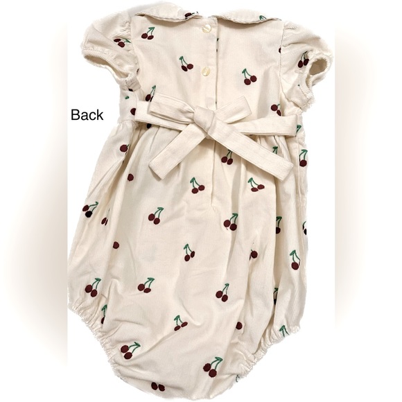 Juniper Puff Sleeve Bubble Size 2T, NWT, Cannoli Cream with Cherries-Excel Cond - Picture 2 of 9